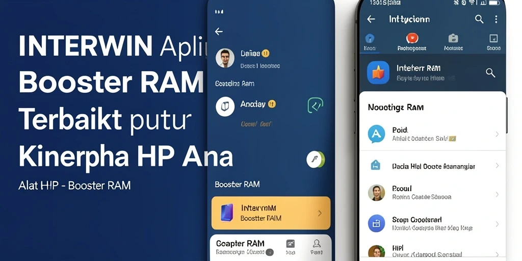 Tampilan antarmuka INTERWIN yang sederhana dan efisien untuk pengoptimalan RAM.