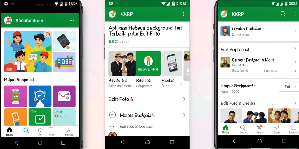 Antarmuka aplikasi KKRP yang menunjukkan proses penghapusan latar belakang.