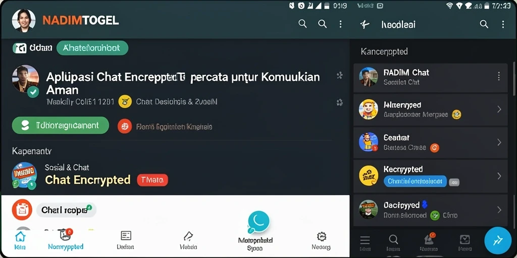 Antarmuka modern aplikasi Chat Encrypted NADIMTOGEL.
