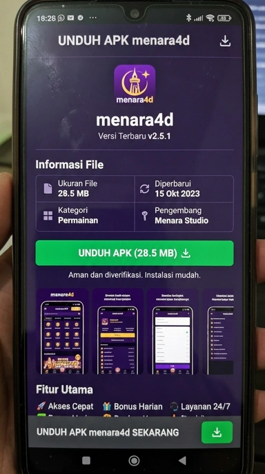 Tampilan halaman APK menara4d