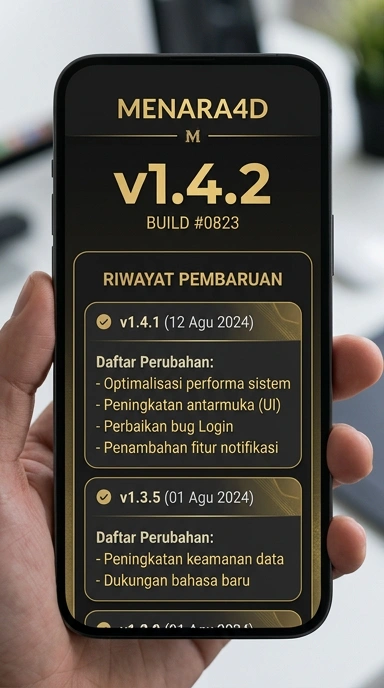 Tampilan riwayat versi menara4d